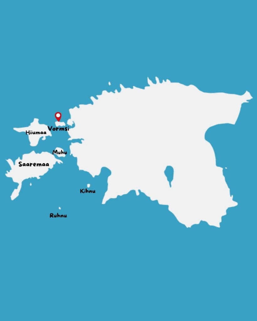 Eesti kaart koos Vormsi saare ja teiste  Eesti saartega